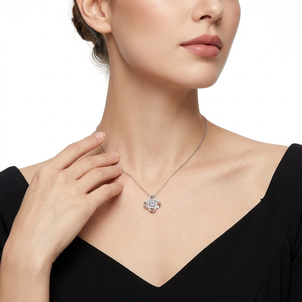 S925 Silver Moissanite Pendant Necklace