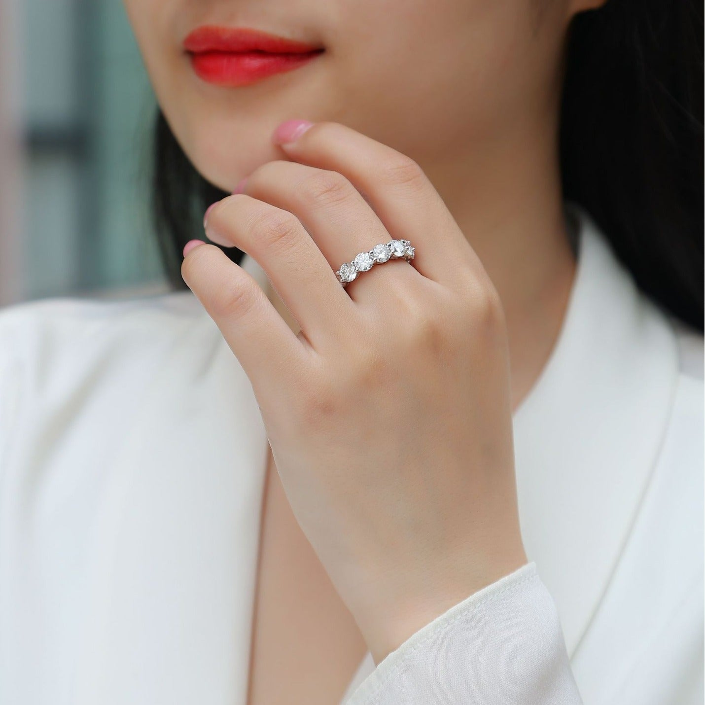 S925 Sterling Silver Moissanite Ring