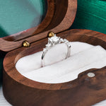 S925 Sterling Silver Moissanite Rose Ring