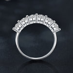 S925 Sterling Silver Six Moissanite Eternity Ring