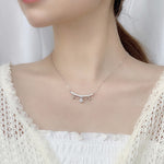 S925 Sterling Silver Moissanite Lace Princess Bell Pendant Necklace