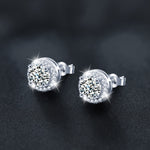 925  silver round moissanite stud earrings