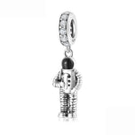 S925 Sterling Silver Astronaut Zircon Inlaid Pendant