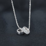 S925 Sterling Silver Moissanite Double Ring Necklace
