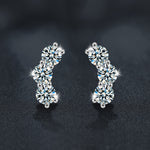 Stylish and elegant 925 sterling silver smiling moissanite stud earrings