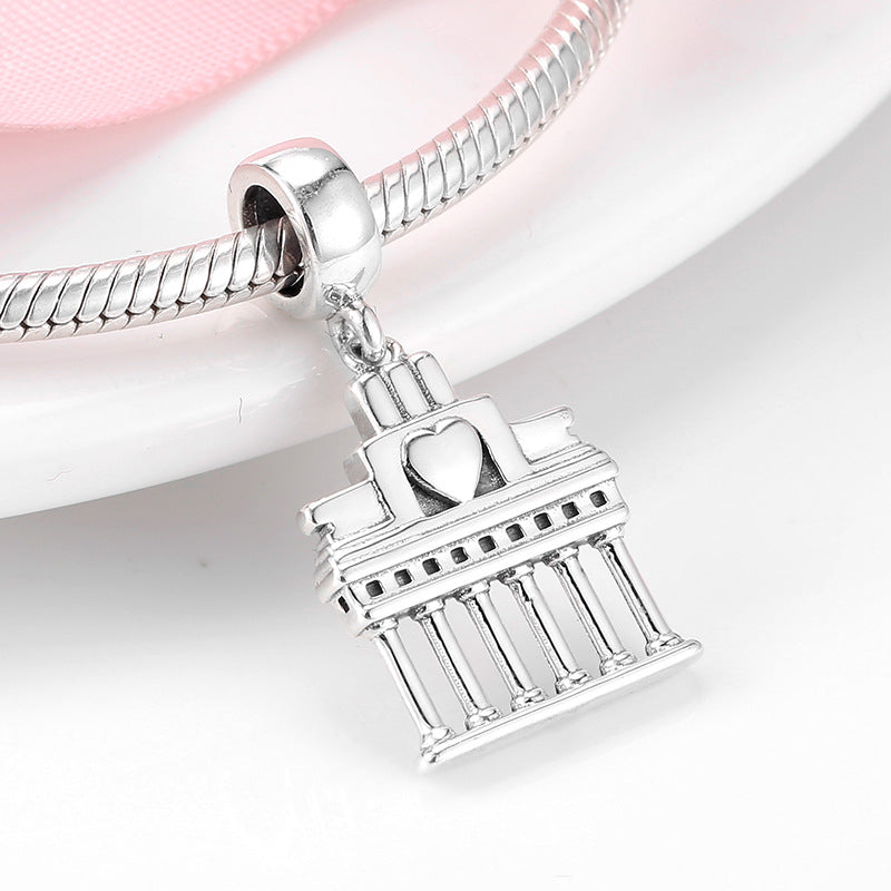 S925 Sterling Silver Brandenburg Gate Pendant