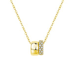 S925 Sterling Silver Moissanite Double Ring Necklace