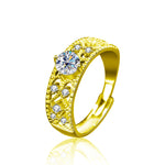 925 Sterling Silver Moissanite Hollow Out Ring