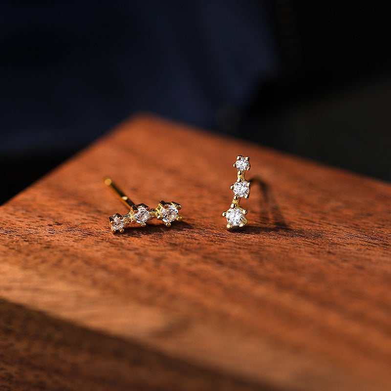 S925 Sterling Silver Zircon Stud Earrings