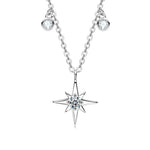 S925 Sterling Silver Moissanite Pendant Hexagram Necklace