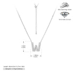 S925 Sterling Silver Simple Zircon Necklace with English Letters