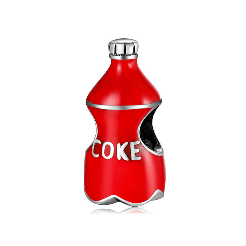 S925 Sterling Silver Coke Bottle Bead Pendant