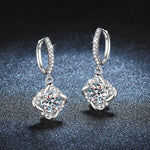 Moissanite  Windmill Style Hoop Earrings -925 Sterling Silver
