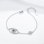 S925 Sterling Silver Devil's Eye Zircon Inlaid Bracelet