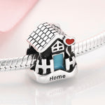 S925 Sterling Silver Cozy House Bead Pendant