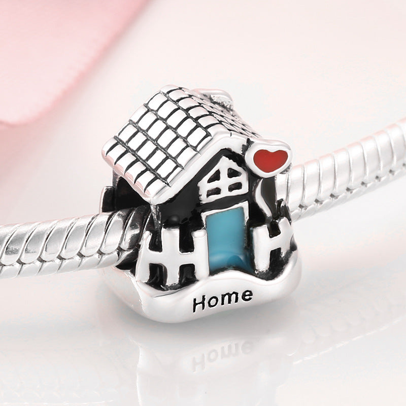 S925 Sterling Silver Cozy House Bead Pendant