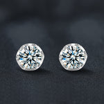 925 Sterling Silver Six-Prong D-Color Moissanite Earrings