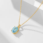 S925 Sterling Silver Sky Blue Topaz Necklace