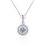 S925 Sterling Silver Moissanite Loving Heart Pendant Necklace