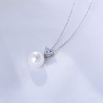 S925 Sterling Silver Heart-Shaped Zircon Pearl Necklace