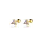 S925 Sterling Silver Colorful Zircon Stud Earrings
