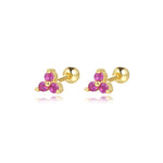 S925 Sterling Silver Colorful Zircon Stud Earrings