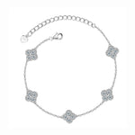 S925 Sterling Silver Moissanite Four-Leaf Clover Bracelet