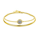 S925 silver moissanite stacked bracelet