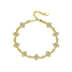 S925 Sterling Silver Moissanite Four-Leaf Clover Bracelet