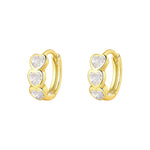 S925 Sterling Silver Heart-Shaped Zircon Huggie Earrings