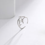 S925 Sterling Silver Ring with Zircon Inlay
