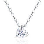 S925 Silver Heart-Shaped Moissanite Pendant Necklace