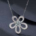 S925 Sterling Silver Moissanite Sunflower Necklace