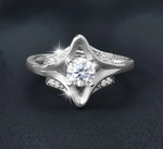S925 Sterling Silver Four-Pointed Star Moissanite Ring