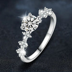 S925 Sterling Silver Moissanite Crown Four Claw Ring