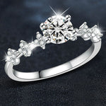 S925 Sterling Silver Moissanite Crown Four Claw Ring