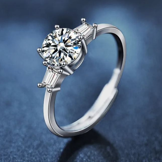 S925 Sterling Silver Classic Moissanite Ring