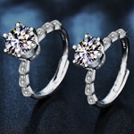 S925 Sterling Silver Bamboo Six-Claw Ring Moissanite Ring