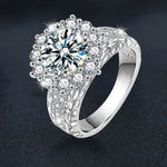 S925 Sterling Silver Moissanite Sunflower Ring
