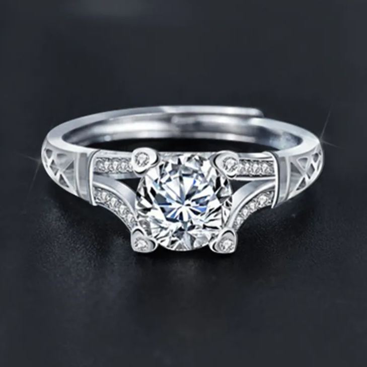 S925 Sterling Silver Eiffel Tower Moissanite Ring