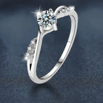 S925 Sterling Silver Classic Interwoven Four-Claw Moissanite Ring