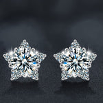 Moissanite & S925 Sterling Silver Star Stud Earrings