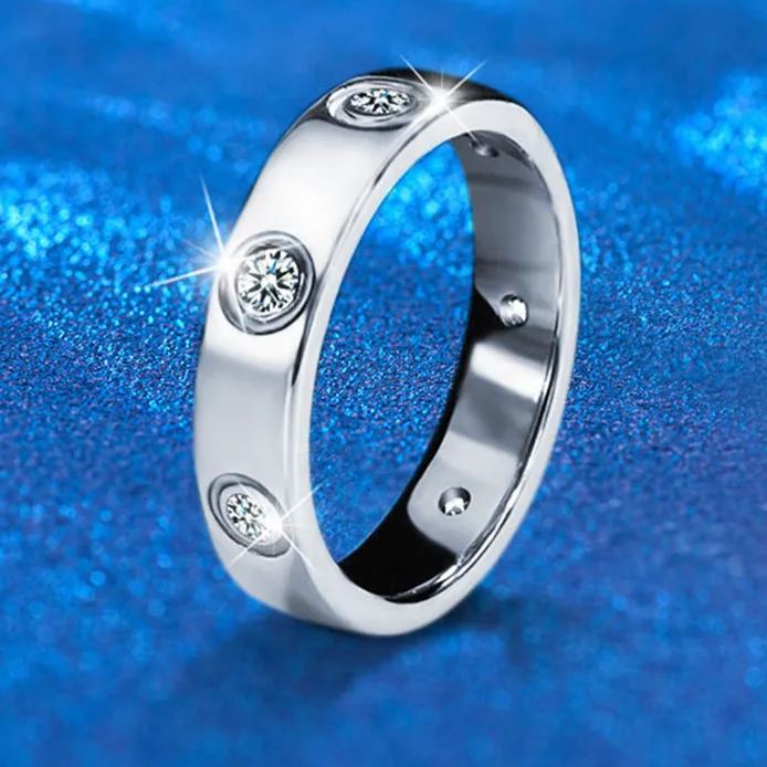 S925 Sterling Silver Minimalist Moissanite Ring