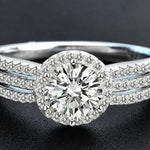 S925 Sterling Silver round Bag Moissanite Ring