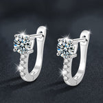 S925 Sterling Silver Moissanite Classic U-Shaped Earrings