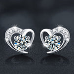 Moissanite S925 sterling silver heart-shaped earrings