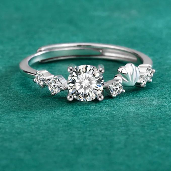 S925 Sterling Silver Mermaid Moissanite Ring