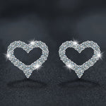 Moissanite 925 sterling silver full diamond heart earrings