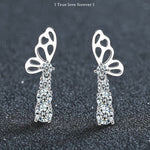S925 Sterling Silver Moissanite Butterfly Tassel Earrings