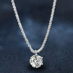 S925 Sterling Silver Moissanite Crown Six-Claw Necklace